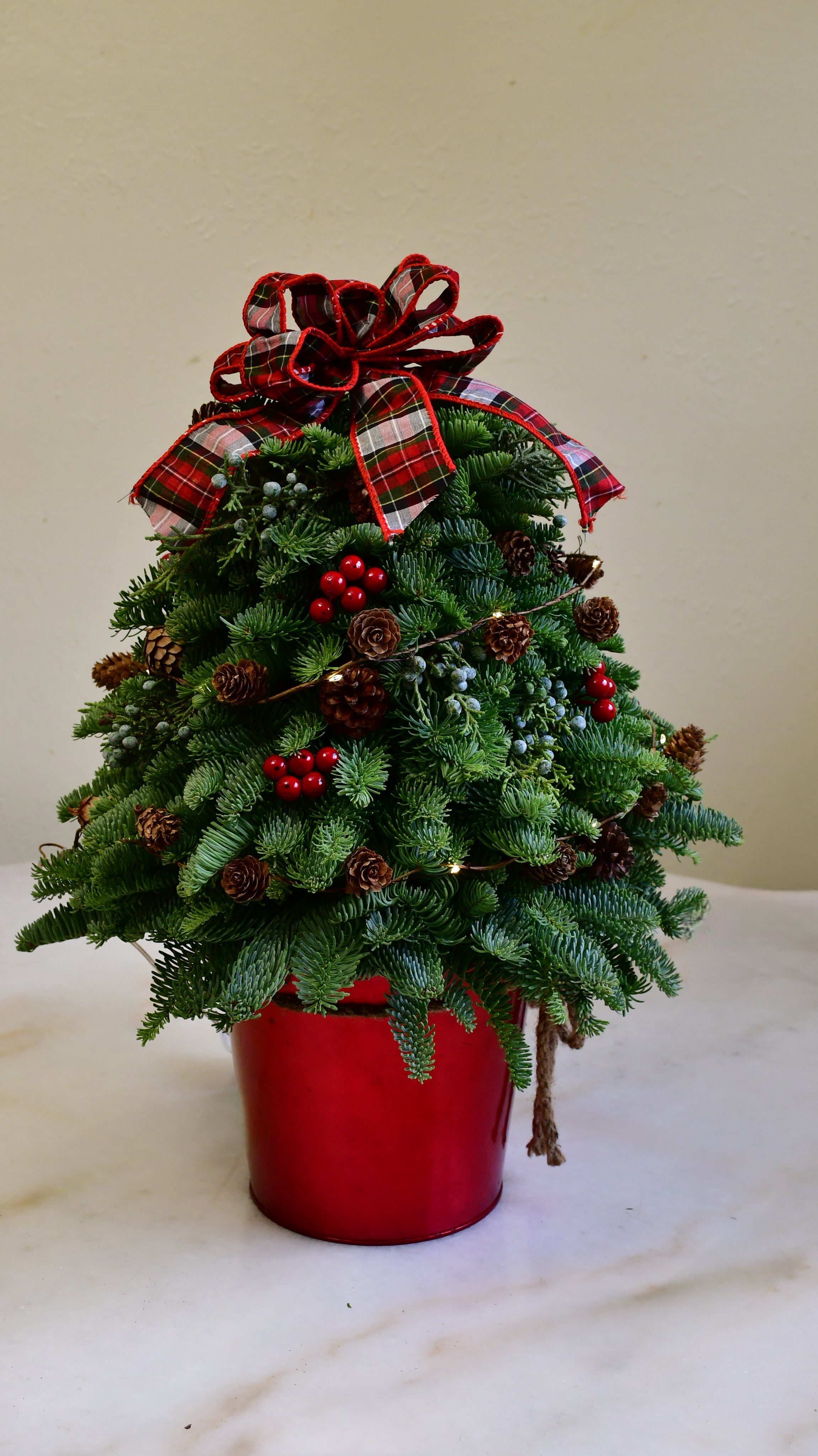 handmade Evergreen tabletop trees