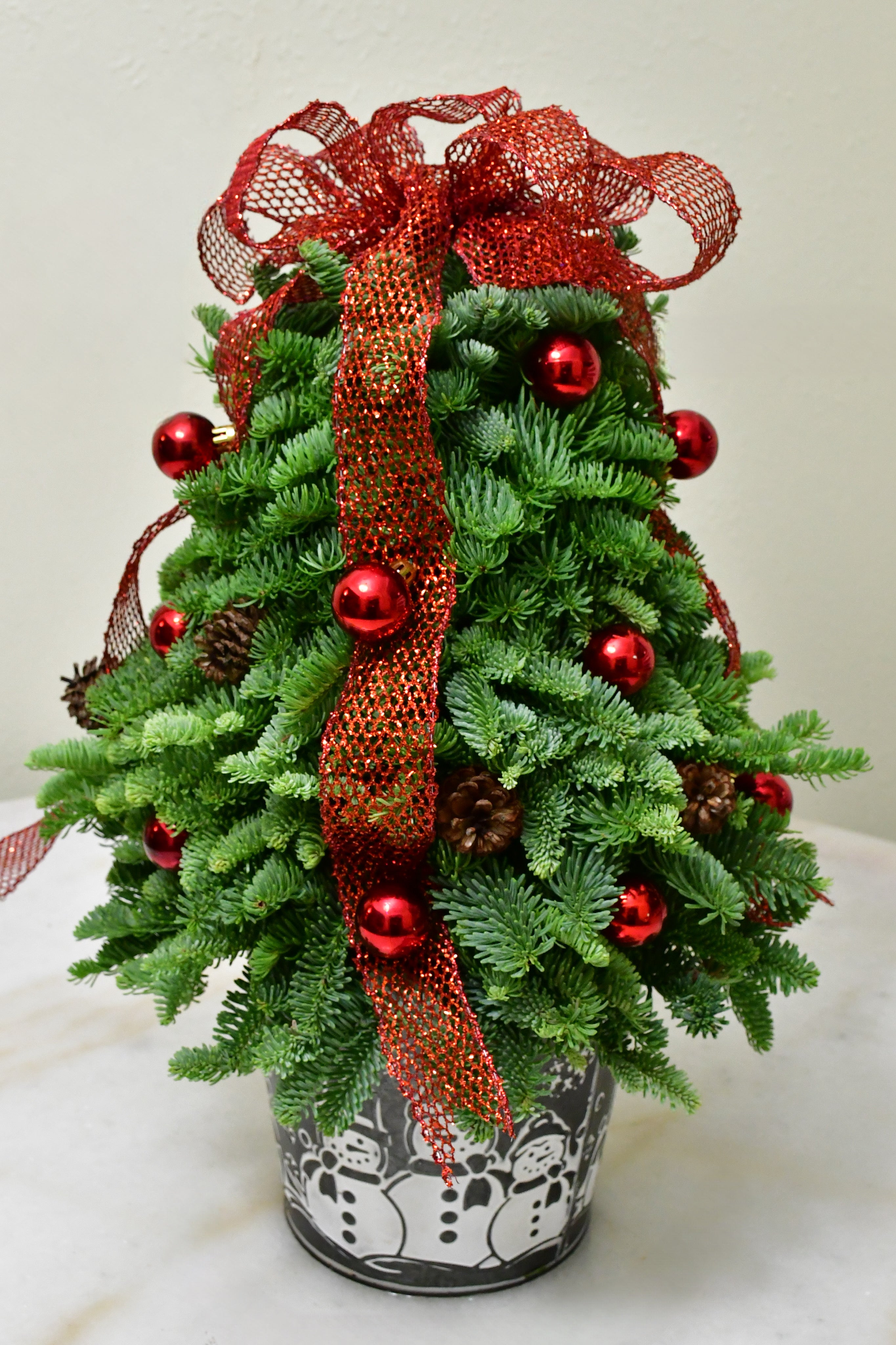 Red little pinecone tree handcrafted